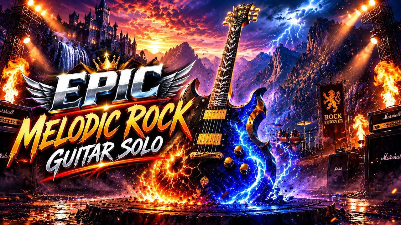 Epic Melodic Rock Guitar Solo 🔥 for Driving, Relax, Deep Focus, Work. 