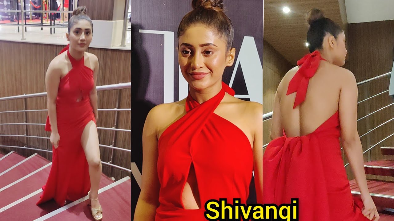 Shivangi Joshi Slaying in Red Backless and Legside Cut Gown look for Starz Of India 2024 | Naira