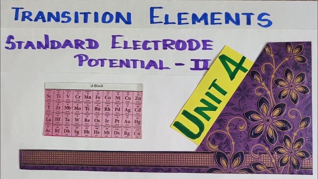 STANDARD ELECTRODE POTENTIAL/ PART II/TRANSITION ELEMENTS/TN 12 TH STD/ EXPLANATION IN TAMIL