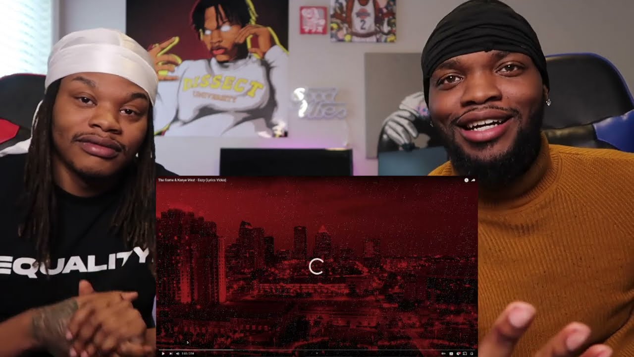 KANYE GOING KANYE KRAZY!! | The Game & Kanye West - Eazy (Lyrics Video) REACTION