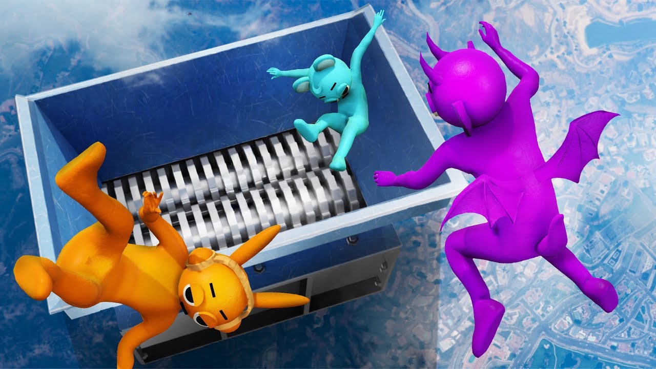 GTA 5 Incdredibox Sprunki Crew Ultimate Jumping and Ragdolling into Giant Shredder