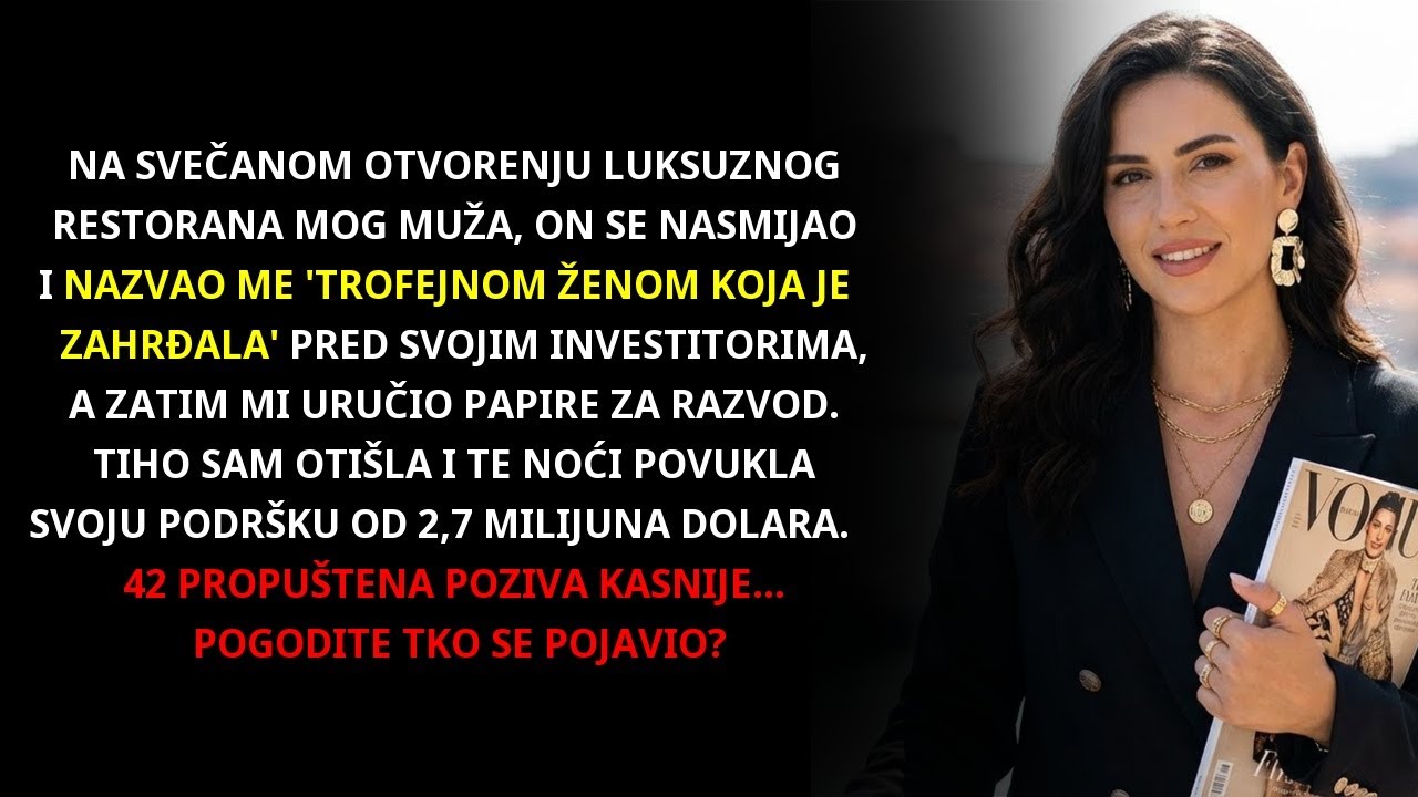 Nazvao me zahrđalom trofejnom ženom; Povlačenje moje velike investicije je promijenilo sve...
