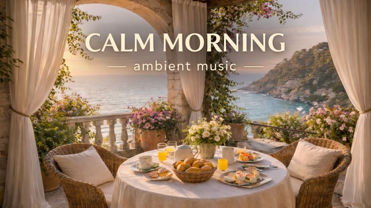 Elegant Ambient Music for Slow Mornings | Sea View Breakfast Nook in a European Ocean Villa