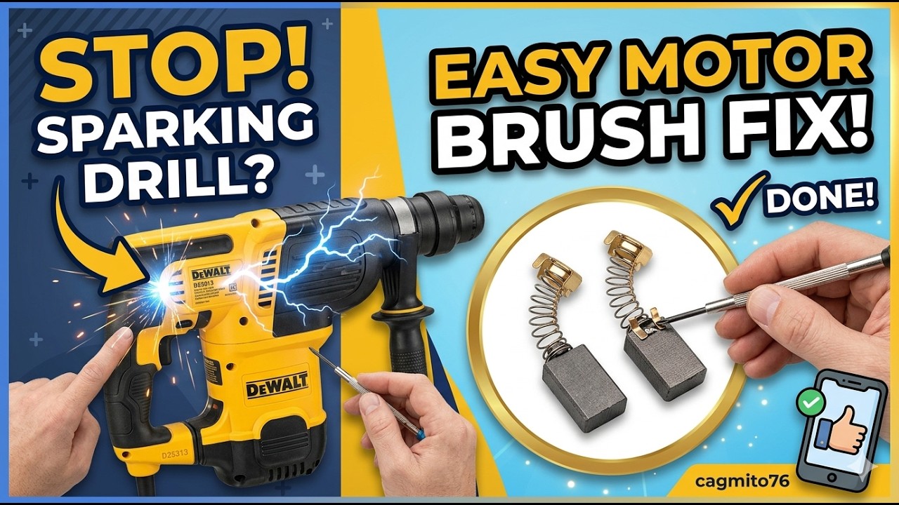 Sparking SDS Drill? DeWalt Motor Brush Replacement Guide D25313