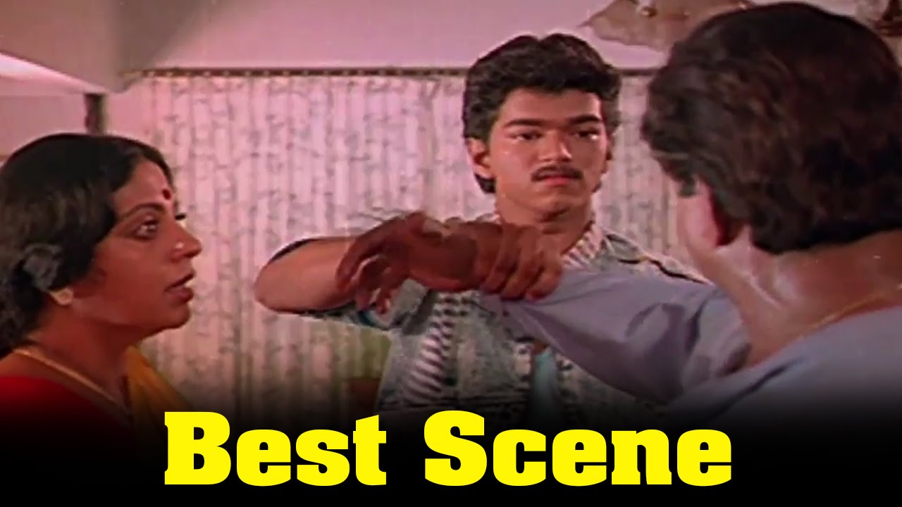 Naalaiya Theerpu Movie : Vijay  Fires On Her Father Radha Ravi Scene