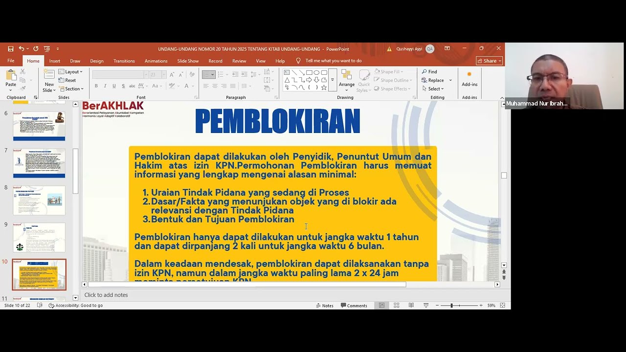 Diklat Di Tempat Kerja (DDTK) - Sosialisasi UU No. 20 Tahun 2025 Tentang KUHAP
