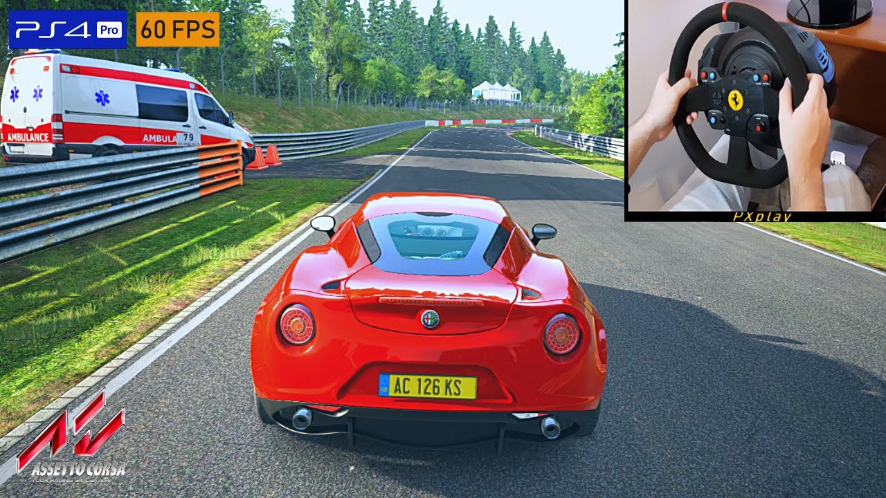 Nurburgring Lap - Alfa Romeo 4C - Assetto Corsa PS4 (w/steering wheel) Thrustmaster T300