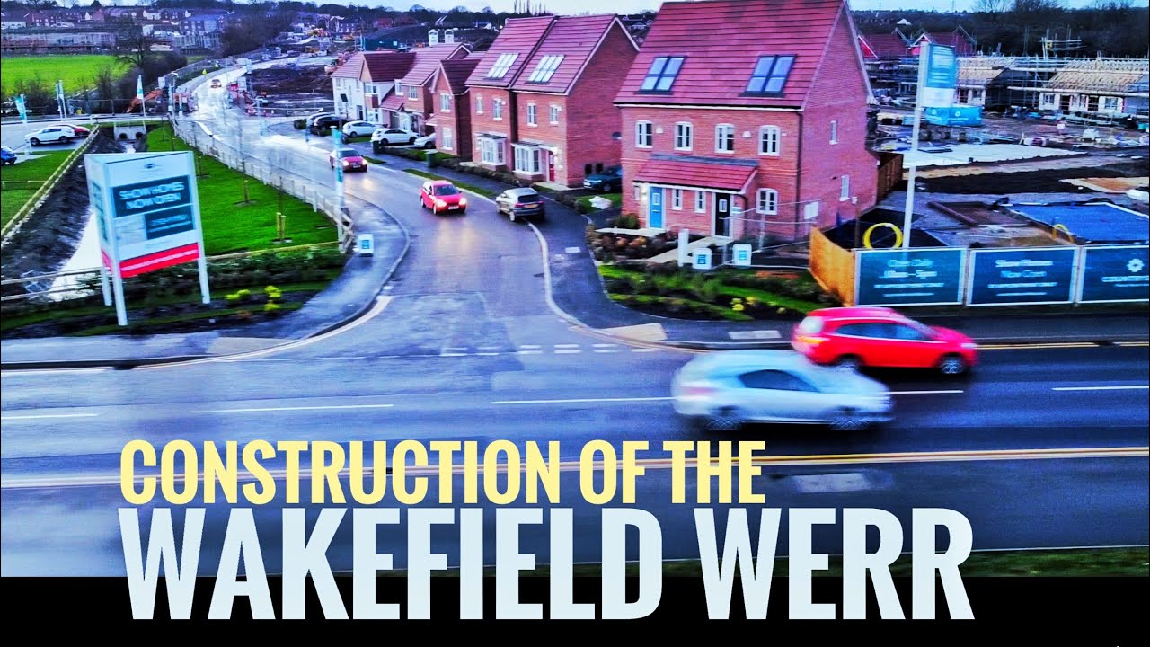 Construction Wakefield Easter Relief Road City Fields WERR + The River Calder bursting its banks