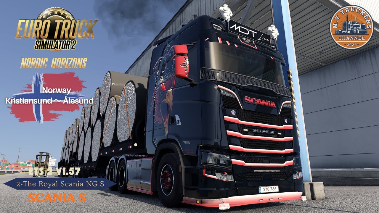 2-The Royal Scania NG S Skin ETS2 v1.57 Mod｜ Bitrem Algodoeiro｜Norway Route POV Driving
