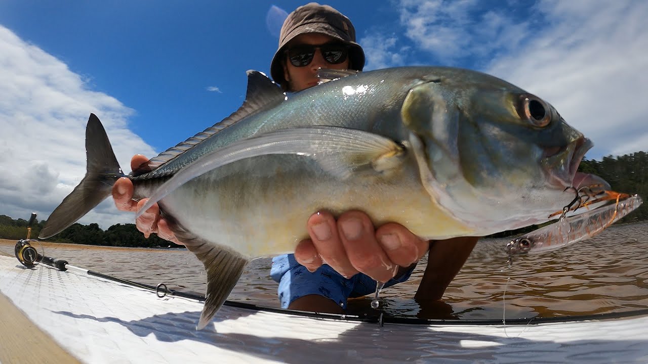 SUP fishing top water big eye Trevally