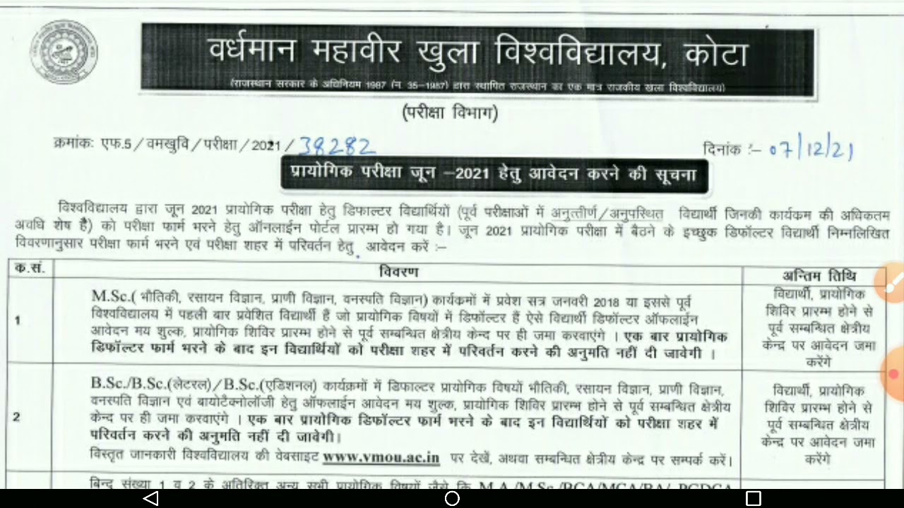 vmou kota Latest news today