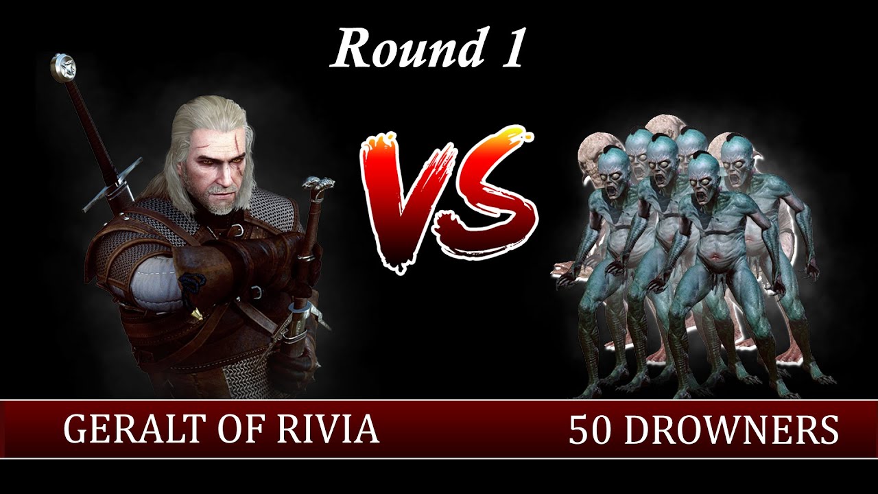 50 Drowners Vs Geralt - Deathmarch Battles #1 (The Witcher 3)