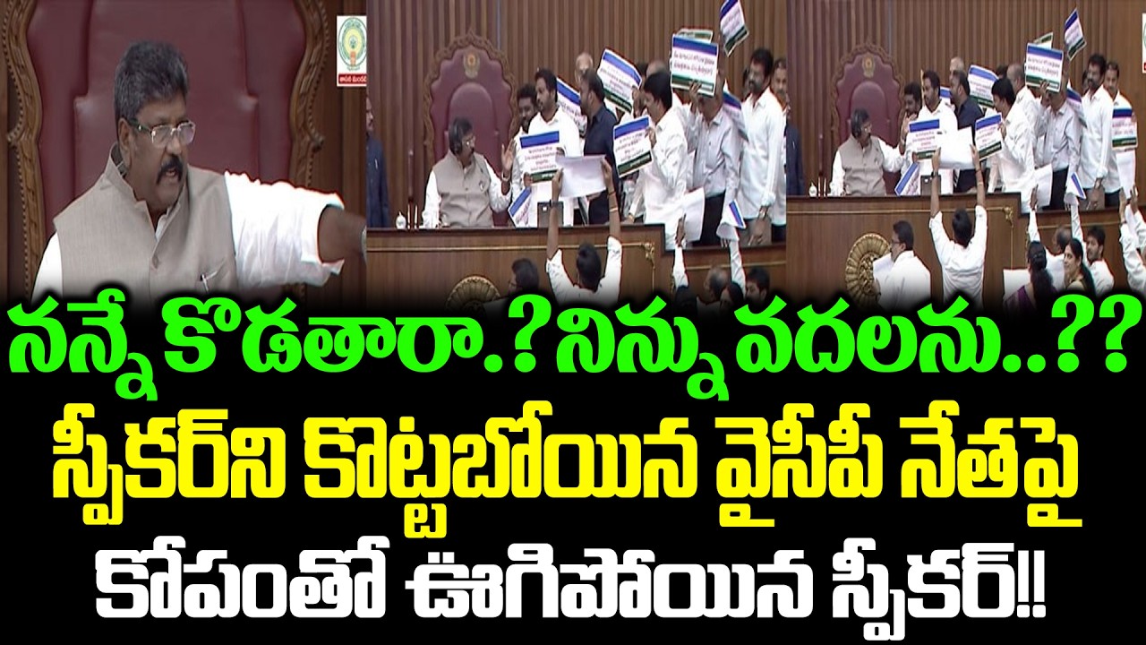 స్పాట్ లో మార్షల్స్ ని పిలిచి ఆర్డర్స్ ఇచ్చేసిన స్పీకర్ | YCP VS Chairman | AP Assembly |Cloud Media