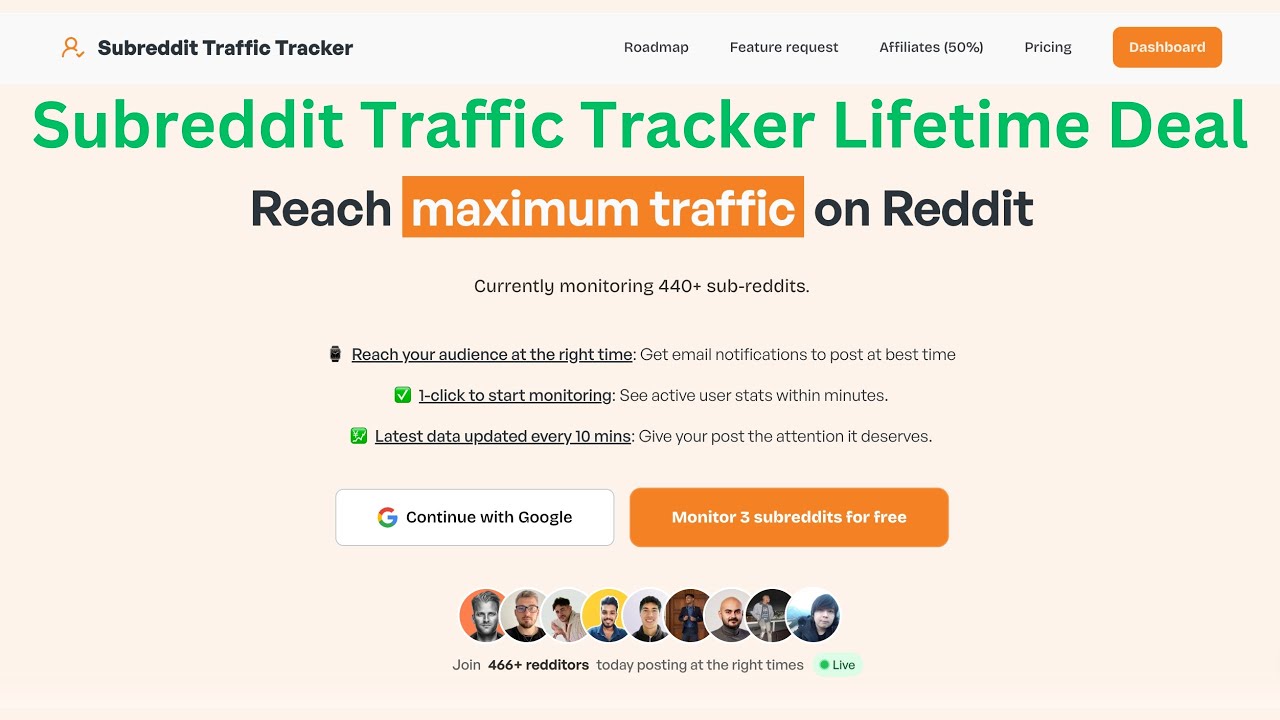 Subreddit Traffic Tracker Lifetime Deal - Get subreddit traffic stats with Subreddit Analytics