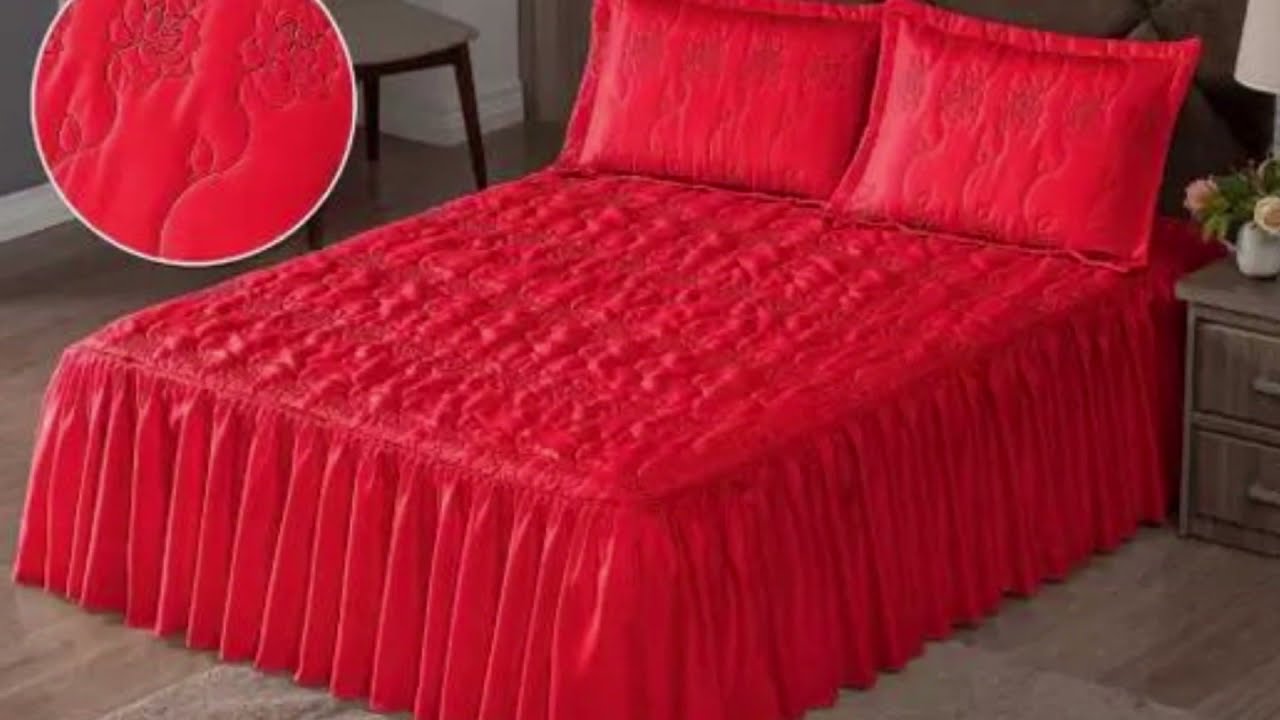 Tem no Magalu: Colcha Cobre Leito Casal Requinte Bordada 3 Pe&ccedil;as p/ Cama Box e Padr&atilde;o
