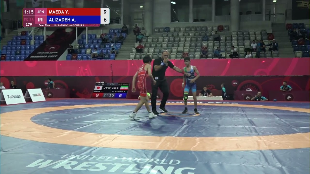 1/2 FS - 38 kg: Y. MAEDA (JPN) v. A. ALIZADEH (IRI)