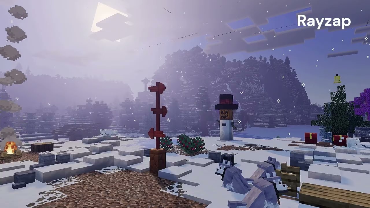 🌲Minecraft Cozy Winter Christmas Ambience  C418 Music for Study ❄️ (3 Hours)