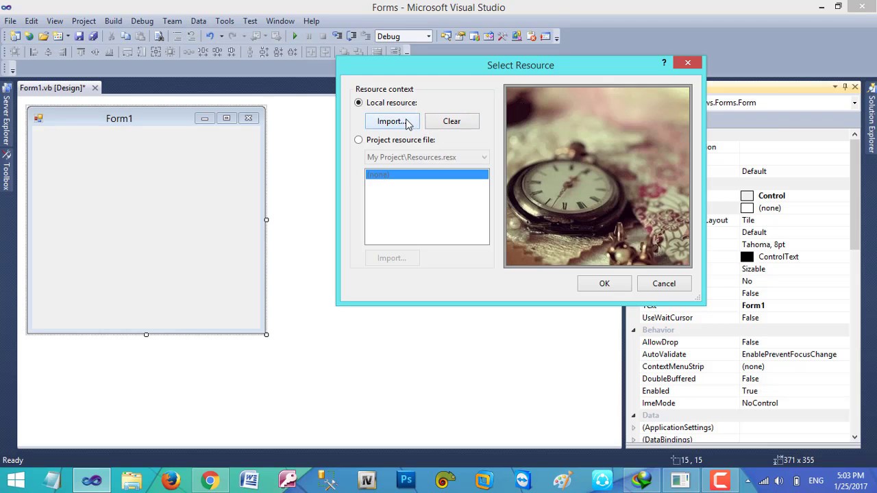فيجوال بيسك -1 : شرح خصائص الفورم - vb.net : Form Properties