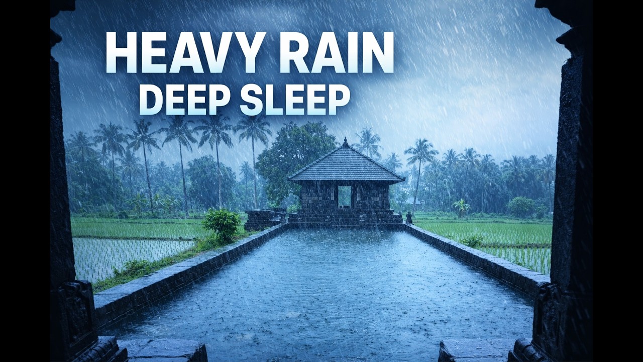 1 Hour of Heavy Rain for Deep Sleep | Relaxing Rain Sounds