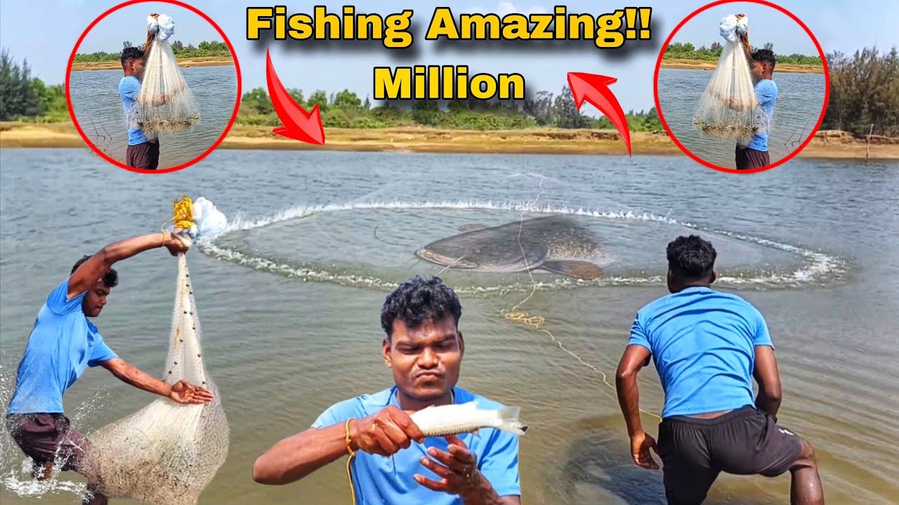 The fishing line is best cast net fishing and this time for quality of village net fishing video