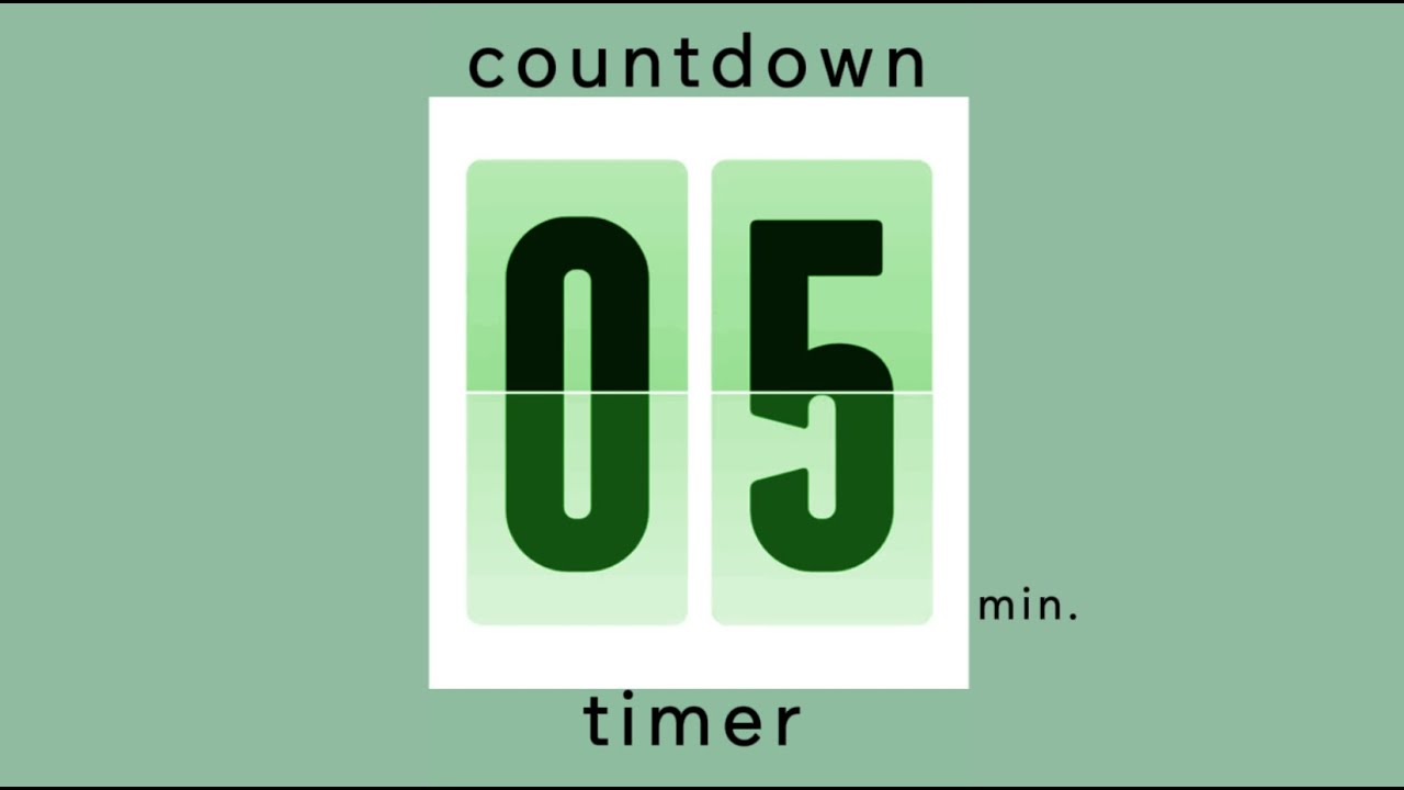 5 min countdown timer / mint design &bull; flip timer &bull; no music &bull; only bell / productivity