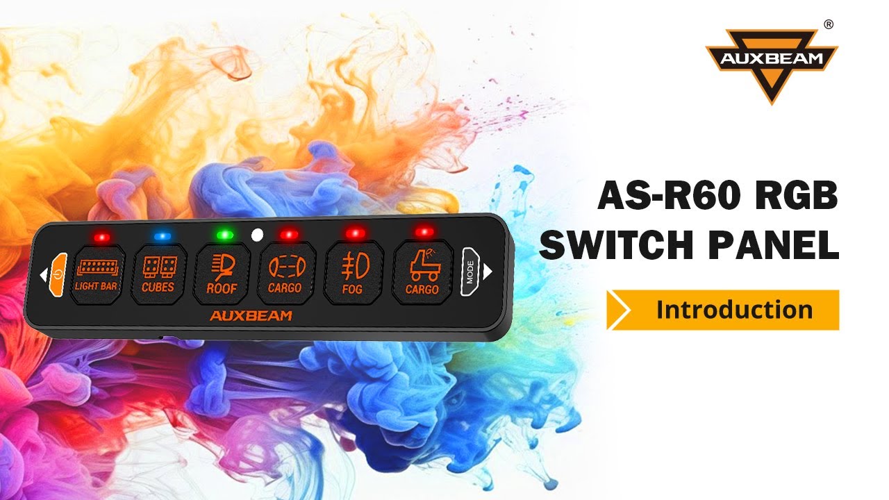 New! Auxbeam&reg; AS-R60 RGB Slim Switch Panel With 3 Mode