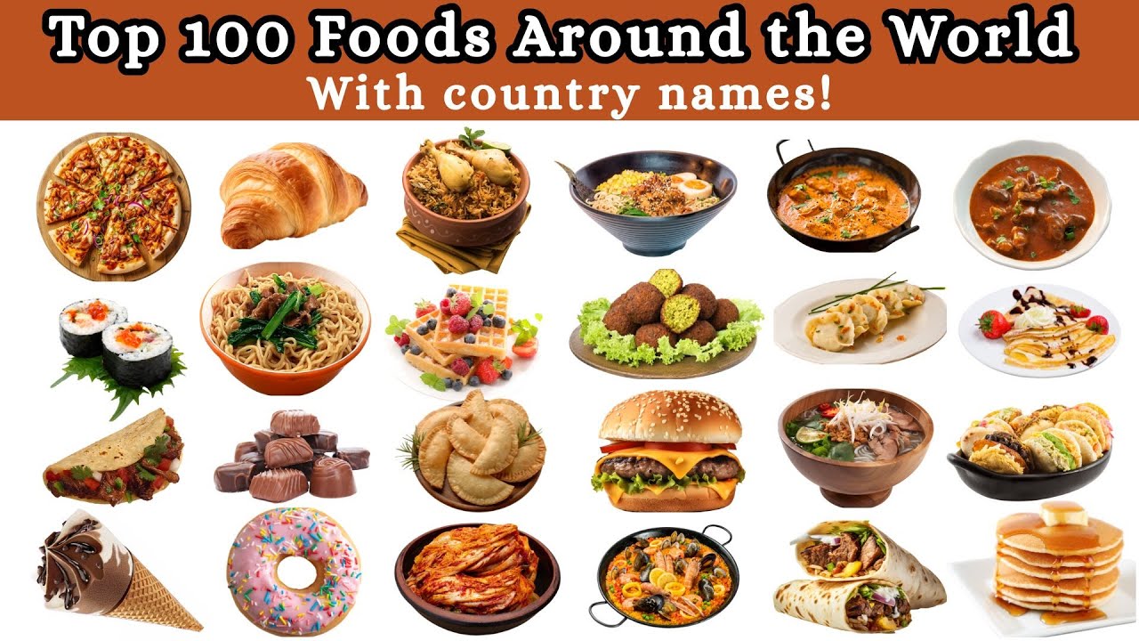 Top 100 Foods from Around the World with Country Names | Global Food List