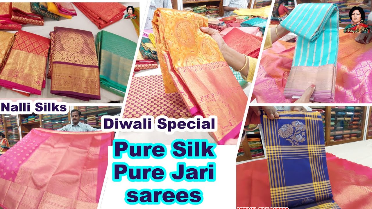 Pure silk Pure Jari sarees | Diwali New arrival | Nalli Chinnasamy Chetty | Nayaki TV  #diwali