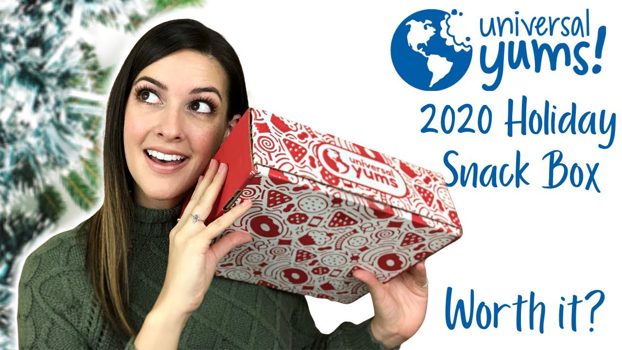 Universal Yums Subscription Snack Box 2020 Holiday Unboxing & Taste Test! Worth It? 🎄 Adara Unboxed