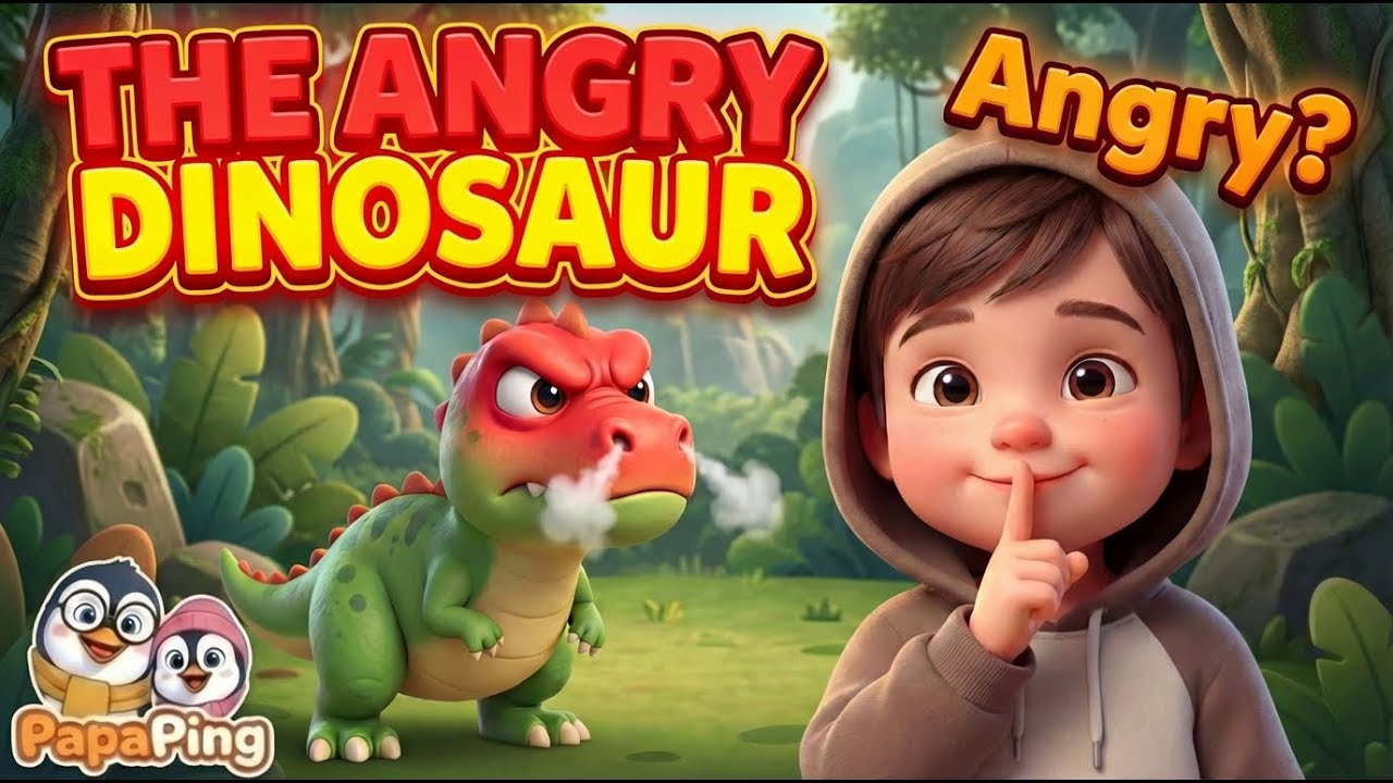 ⭐😡 The Angry Dinosaur | Calm Down Song for Kids | Emotions & Feelings 🦖 | Papaping Nursery Rhymes