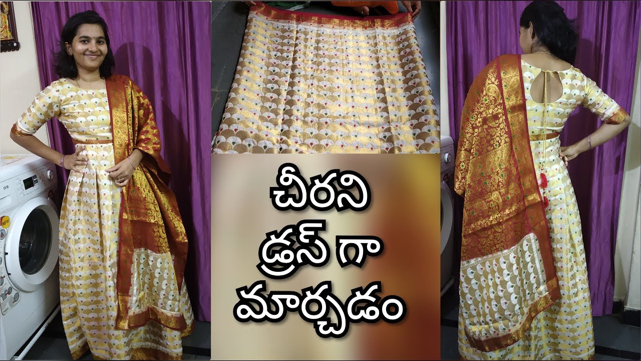 Floor length dress/Long dress/Maxi dress cutting and stitching including dupatta for beginners