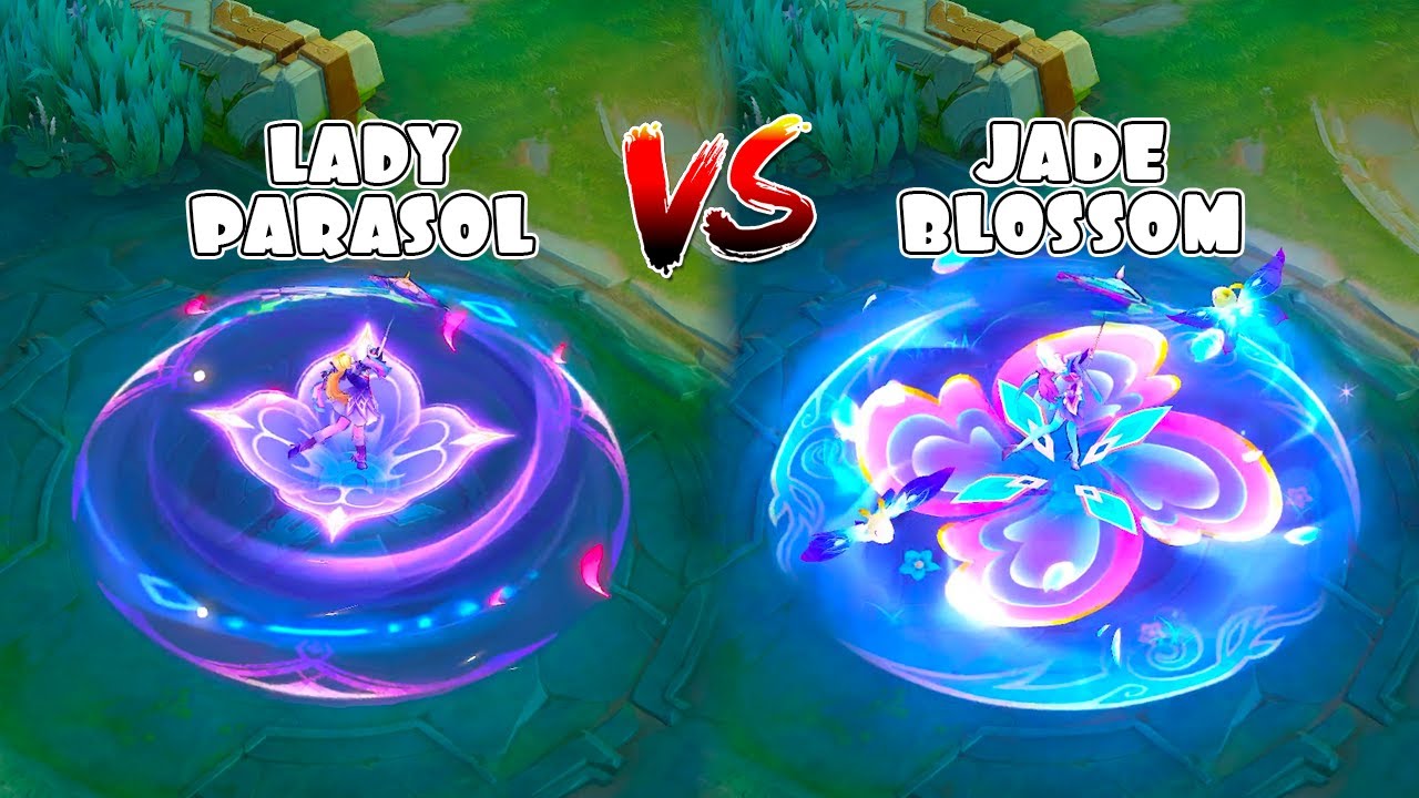 Kagura Lady Parasol VS Jade Blossom Skin Comparison
