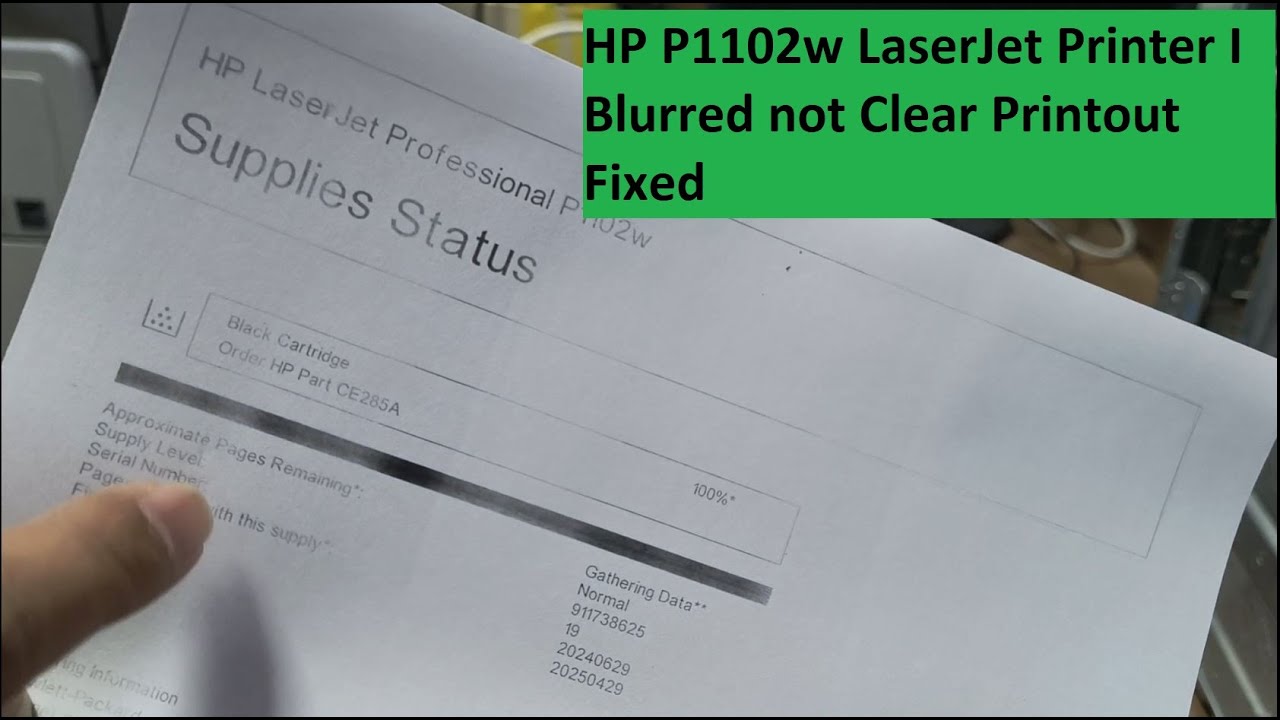 HP P1102w LaserJet Printer I Blurred not Clear Printout Fixed