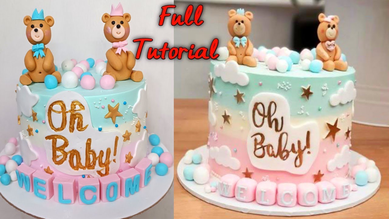 Baby Shower Cake Full Tutorial | Baby Shower Cake Step By Step