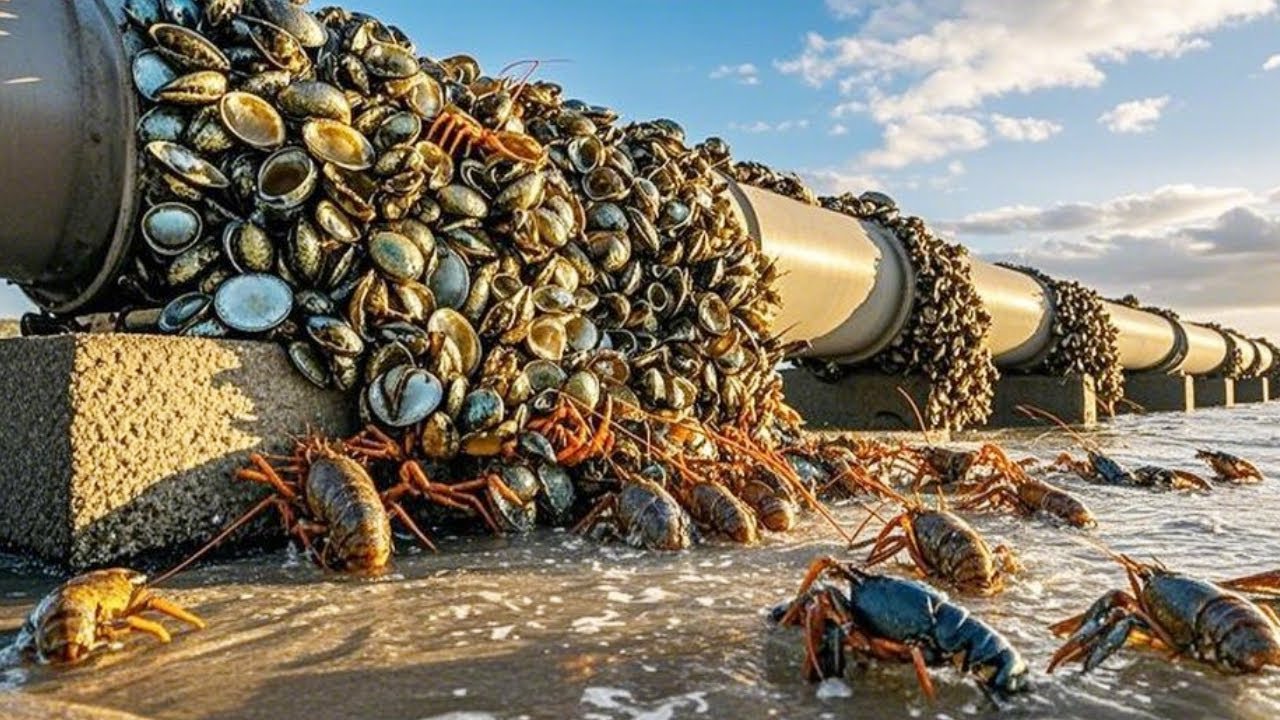 海灘上龍蝦鮑魚開會，牛牛把它們一窩端，排水口竟還有驚喜發財了【牛牛趕海海鮮】