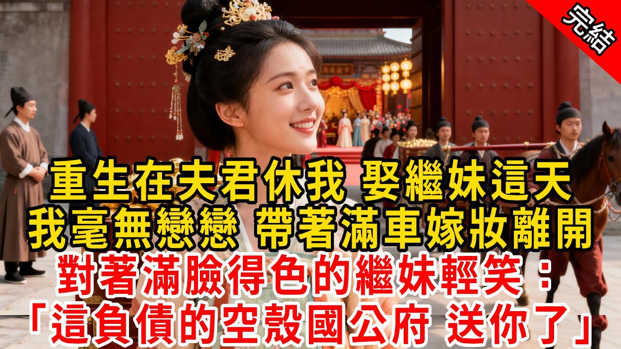 重生在夫君休我 娶繼妹這天；我毫無戀戀 帶著滿車嫁妝離開，對著滿臉得色的繼妹輕笑：「這負債的空殼國公府 送你了」#原创 #古言 #小说 #重生 #爽文