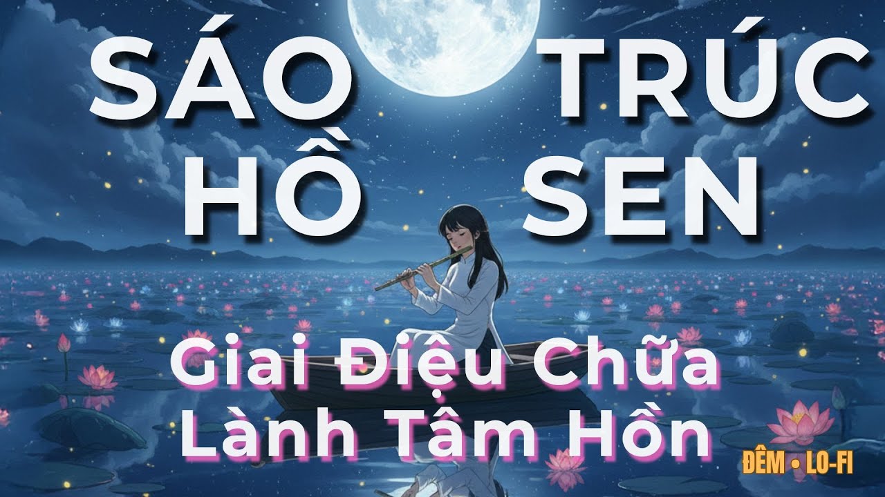 Đêm Sen Nở Huyền Ảo 🌕 Sáo Trúc & Đàn Bầu Thư Giãn | Nhạc Tiên Cảnh Ru Ngủ