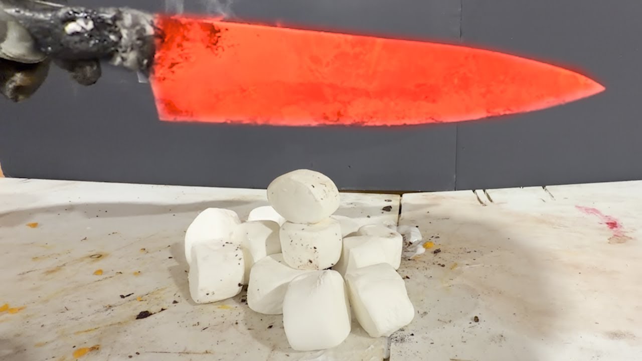 marshmallows vs my HOT 1000 DEGREE KNIFE