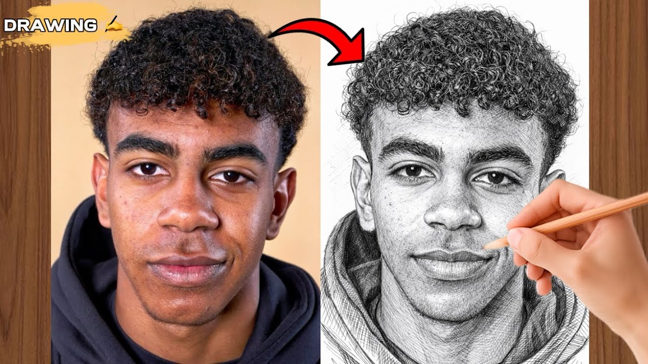 How to draw Lamine Yamal 🤔
