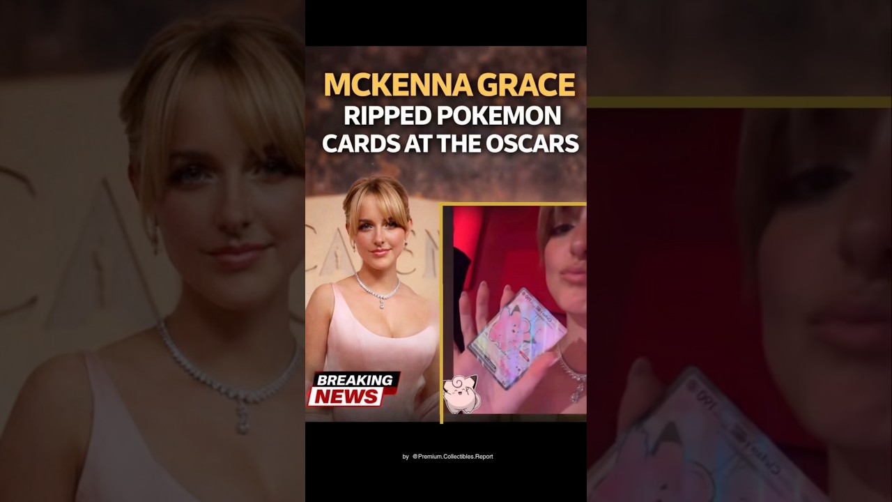 McKenna Grace just destroyed a Pok&eacute;mon card on the red carpet at The Oscars