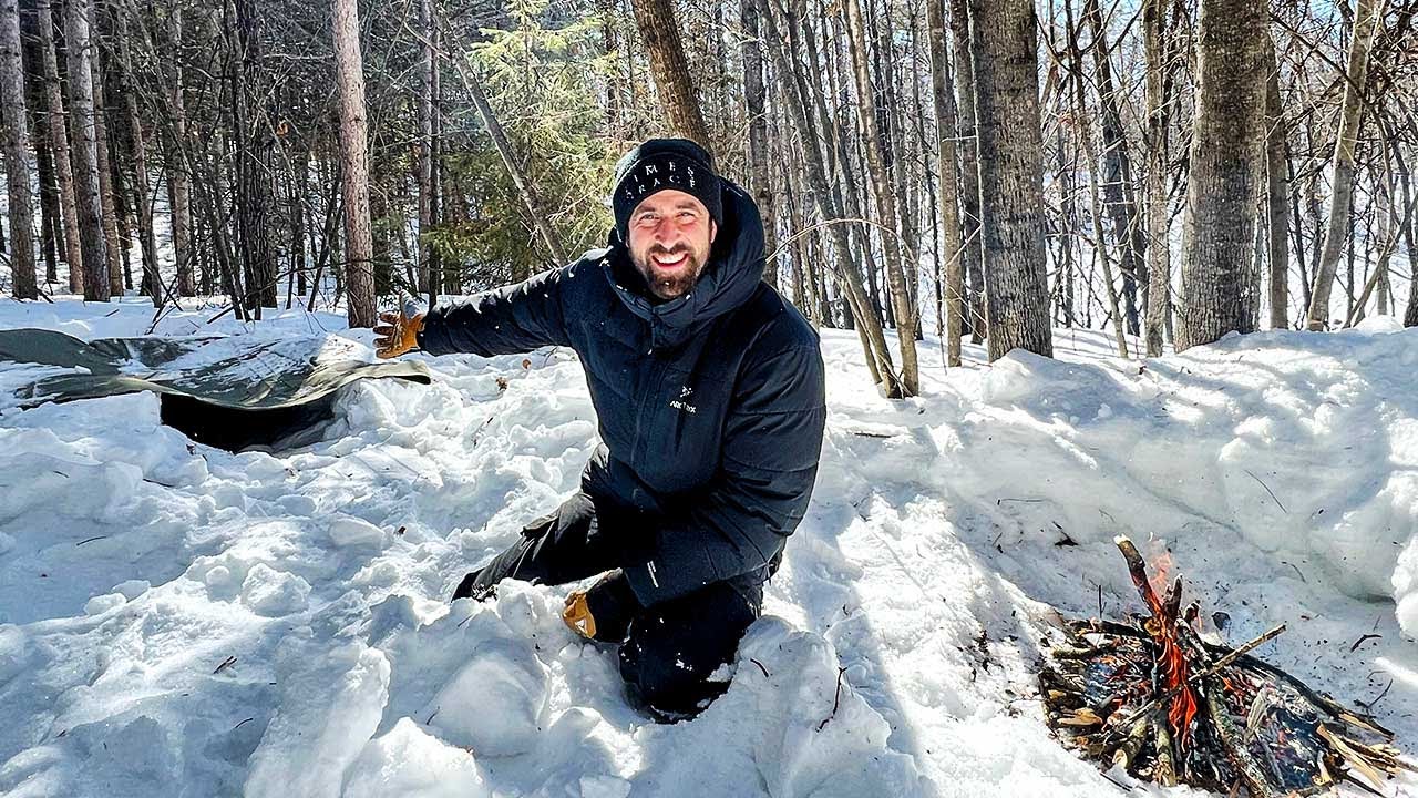 Winter Camping in DANGEROUS Temperatures | Snow Trench