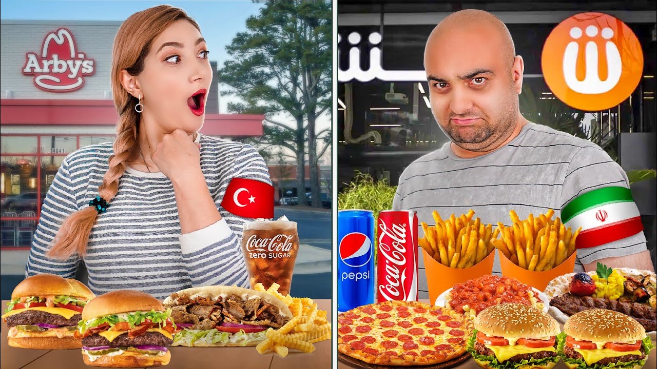 چالش سفارش غذا با ۱۵۰ لیر در ترکیه و ایران 😅😅 اسنپ فود vs یمک سپتی