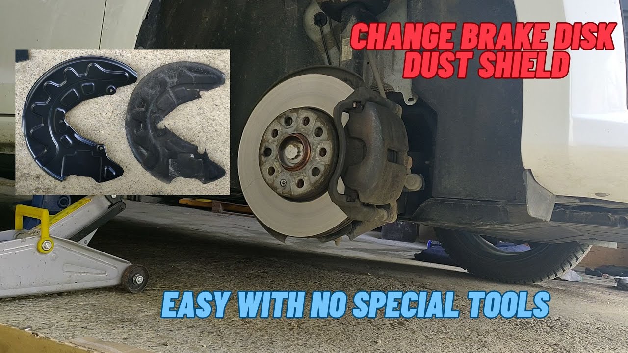 How to change brake disk dust shield on Seat Leon ST, VW Golf, Skoda ft. VAG cars