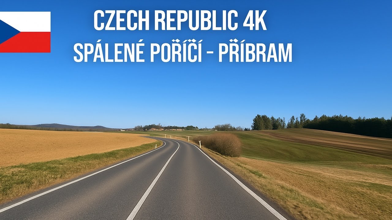 Driving in Czech Republic from Sp&aacute;len&eacute; Poř&iacute;č&iacute; to Př&iacute;bram