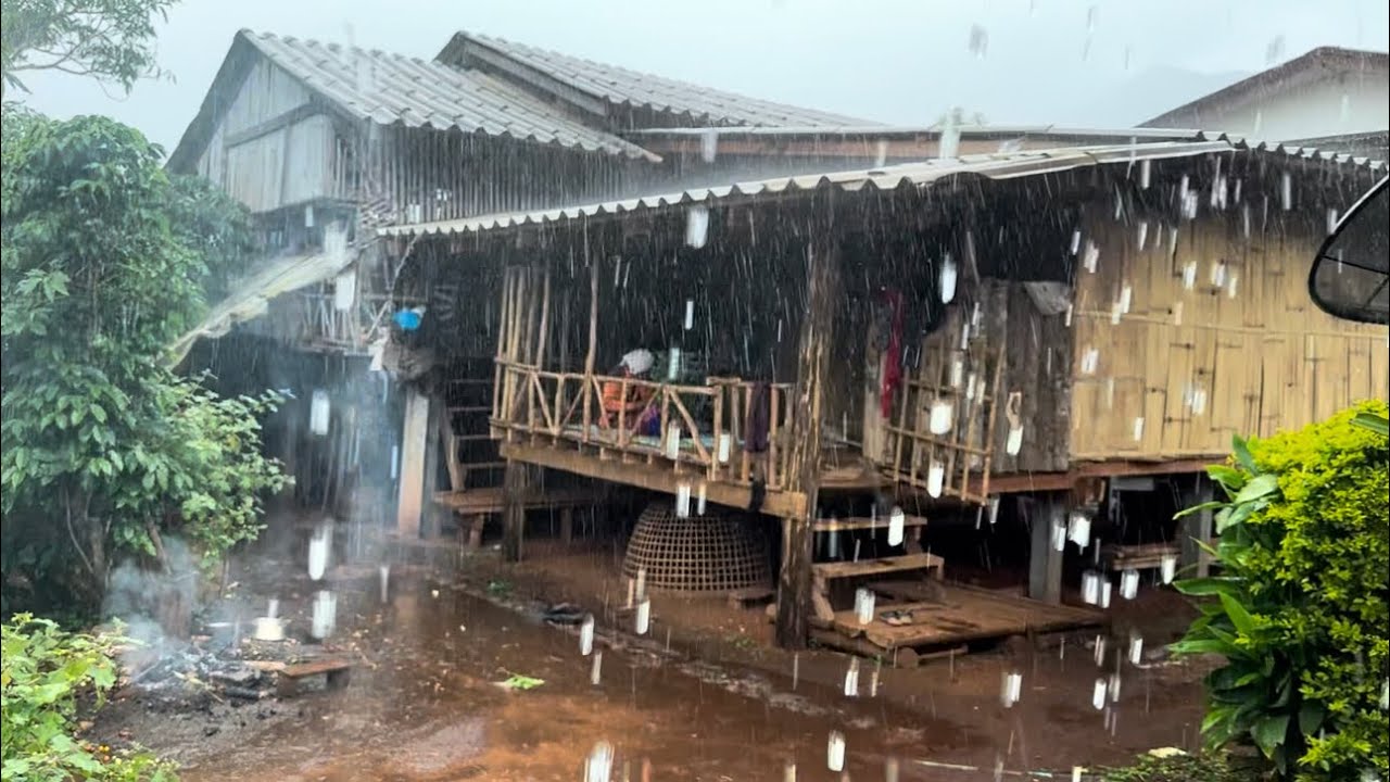ฝนถล่มหนัก ย่างปลาเผาไห้แม่ ขาดพ่อ บ่ายๆไปเยี่ยมพ่อที่โรงบาล