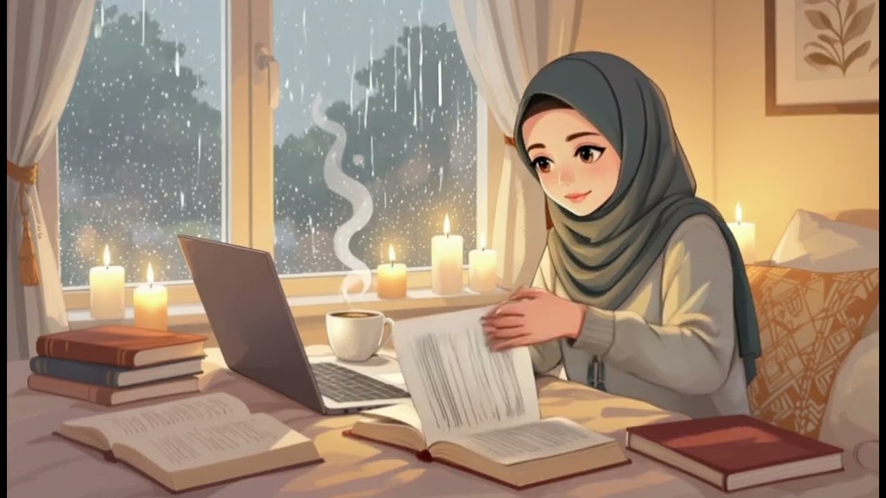 3AM Study with me || Background Humming with calming Rain || Lofi Theme 