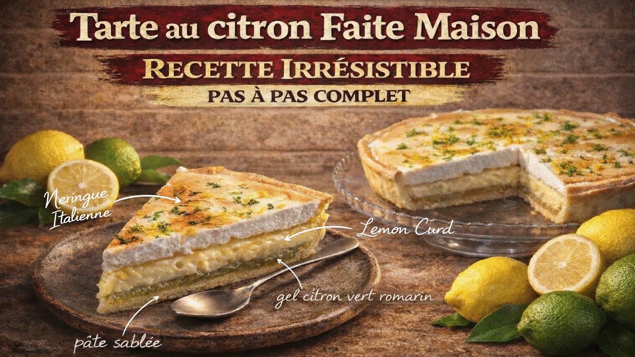 Tarte au Citron Faite Maison 🍋 RECETTE FACILE | Pas à Pas Complet