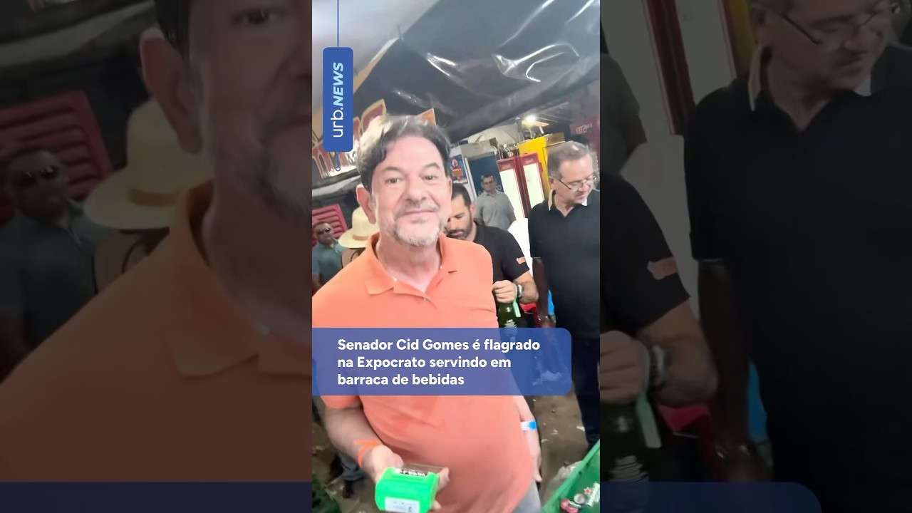 Senador Cid Gomes &eacute; flagrado na Expocrato servindo em barraca de bebidas
