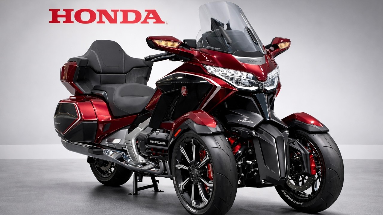 Представлен трехколесный туристический мотоцикл Honda Goldwing Trike 2026 года!