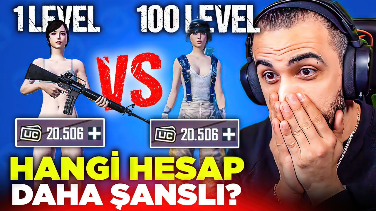 1 LEVEL VS 100 LEVEL HESAP!! 😱 2 HESABA DA 20.000 UC YÜKLEDİK! HANGİSİ DAHA ŞANSLI? | PUBG MOBILE